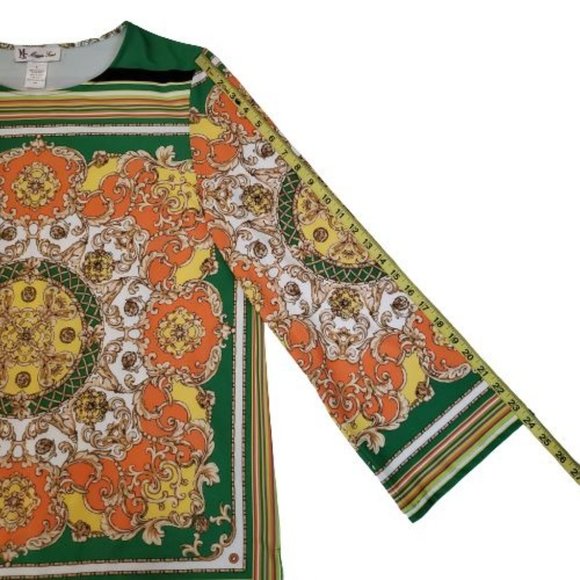 Maggie Sweet Women's Multicolor Medallion Print Long Sleeve Tunic Top Size Large - Picture 9 of 10